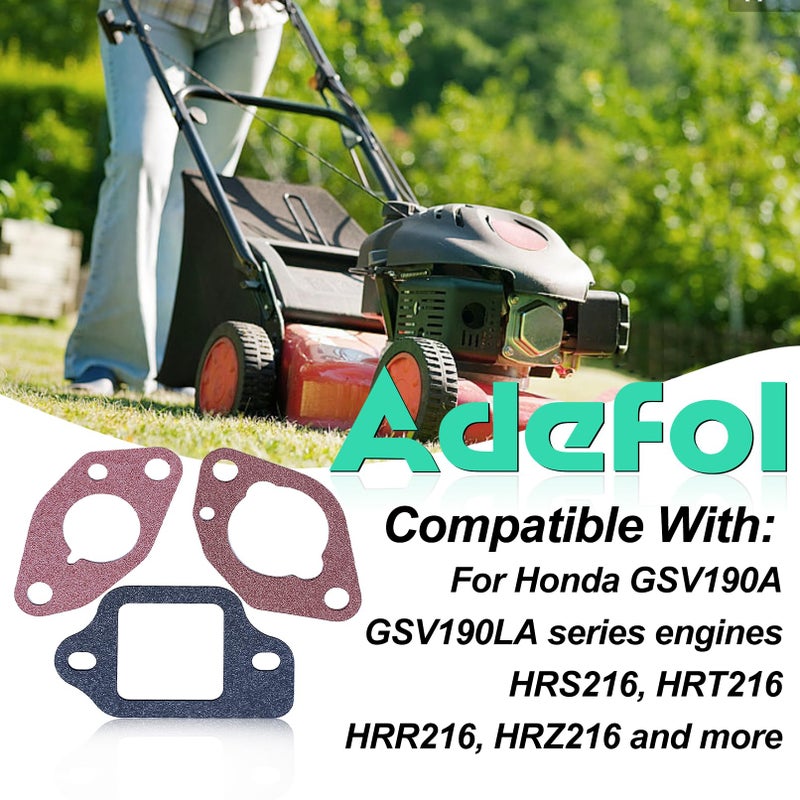Adefol Carburettor Gasket Kit for Honda GCV160 GCV135 GCV190 GSV190 Engine and HRS216 HRT216 HRB216 HRR216 HRZ216 Lawnmower # 16212-Zl8-000, Adefol Professional Airtight Gasket - Image 2